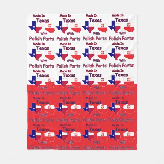hergestellt in Texas mit polnischen Teilen Fleecedecke (Vorderseite)