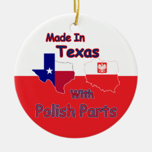 hergestellt in Texas mit polnischen Teilen Keramik Ornament