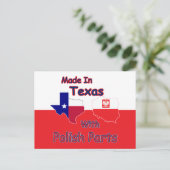 hergestellt in Texas mit polnischen Teilen Postkarte (Stehend Vorderseite)