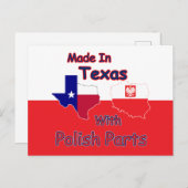 hergestellt in Texas mit polnischen Teilen Postkarte (Vorne/Hinten)