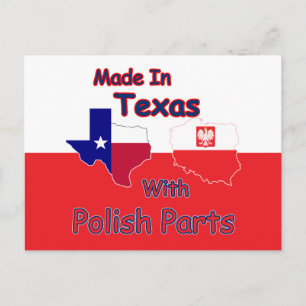 Hergestellt in Texas mit polnischen Teilen Postkarte