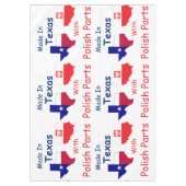 hergestellt in Texas mit polnischen Teilen Tischdecke (Vorderseite)