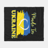 Hergestellt in Ukraine ukrainische Fahne Herz Fleecedecke (Vorderseite (Horizontal))
