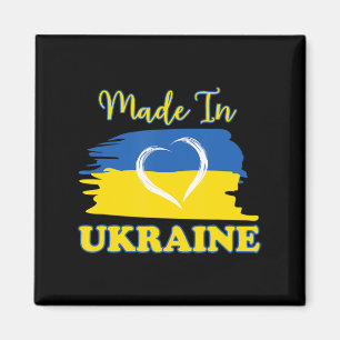 Hergestellt in Ukraine ukrainische Fahne Herz Magnet