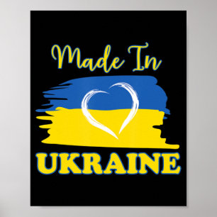 Hergestellt in Ukraine ukrainische Fahne Herz Poster