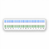 Hergestellt in Usbekistan Barcode-Flagge Design Aufkleber (Vorderseite)