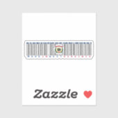 Hergestellt in West Virginia Barcode Flag Staatsst Aufkleber (Blatt)