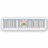 Hergestellt in West Virginia Barcode Flag Staatsst Aufkleber (Vorderseite)