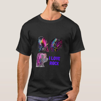 hergestellt mit Bildern von Rockmusikern T-Shirt