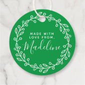 hergestellt mit Liebe aus | Name hinzufügen Geschenkanhänger (Rückseite)