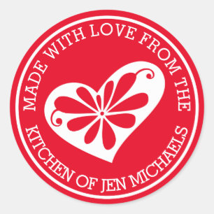 hergestellt mit Liebe aus Runder Aufkleber