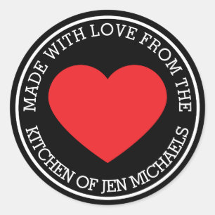 hergestellt mit Liebe aus Runder Aufkleber