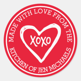 hergestellt mit Liebe aus Runder Aufkleber