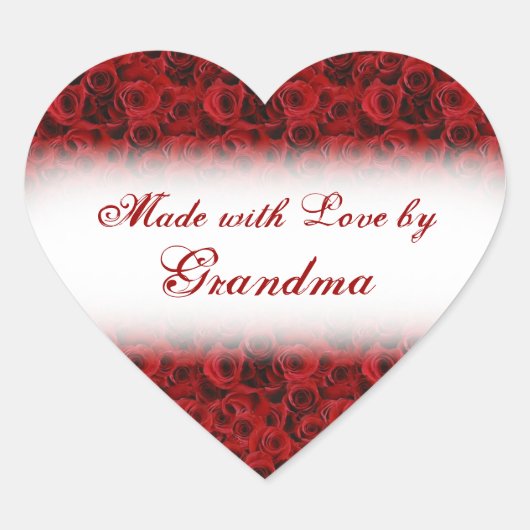 Hergestellt mit Liebe durch individuell anpassbare Herz-Aufkleber (Vorderseite)