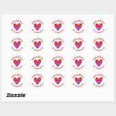 Hergestellt mit Liebe Heart Classic Round Aufklebe Runder Aufkleber (Blatt)