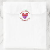 Hergestellt mit Liebe Heart Classic Round Aufklebe Runder Aufkleber (Tasche)