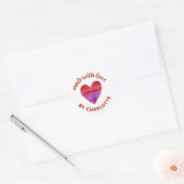 Hergestellt mit Liebe Heart Classic Round Aufklebe Runder Aufkleber (Umschlag)