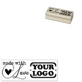 Hergestellt mit Liebe Herz Einfache stilvolle Logo Gummistempel (Stempel)