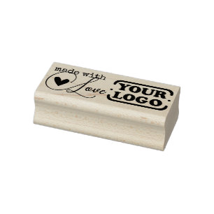 Hergestellt mit Liebe Herz Einfache stilvolle Logo Gummistempel