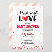 Hergestellt mit Liebe Herzkinderdusche Einladung (Vorne/Hinten)