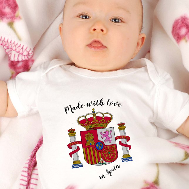 Hergestellt mit Liebe in Spanien / Spanische Flagg Baby Strampler (Von Creator hochgeladen)