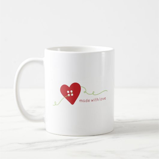 hergestellt mit Liebe Kaffeetasse (Links)
