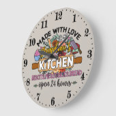 hergestellt mit Liebe Oma's Küche Große Uhr (Winkel)