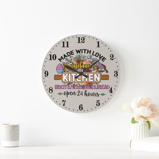 hergestellt mit Liebe Oma's Küche Große Uhr (Zuhause)