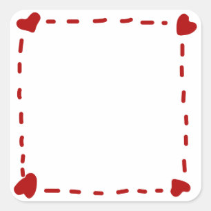 hergestellt mit Liebe Quadratischer Aufkleber