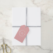 Hergestellt mit Liebe Rosa Herz Backdesign Geschenkanhänger (Mit Garn)