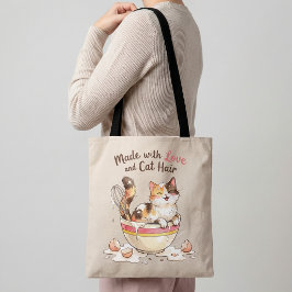 Hergestellt mit Liebe und Katzenhaaren Lustige Kat Tasche