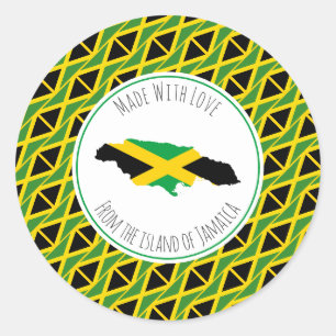 hergestellt mit Liebe von JAMAICA FLAG Runder Aufkleber