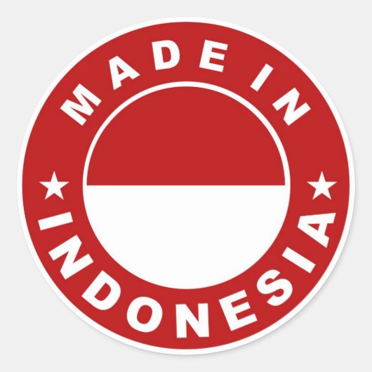 hergestellt unter indonesischer Flagge und Kennzei Runder Aufkleber (Vorderseite)