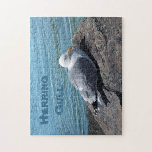 Hering Gull Ruhen auf Felsstein: Puzzle (Vertikal)