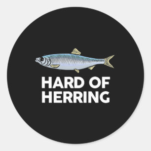 Hering schwer Ich liebe Angeln Witz Fisch Humor Lu Runder Aufkleber
