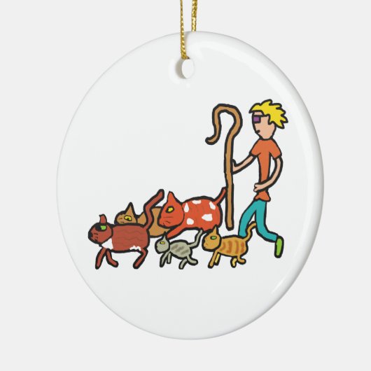 Heringskatzen Keramik Ornament (Links)