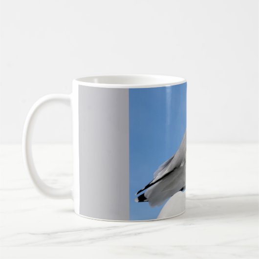 Heringsmöwe in blau schließen kaffeetasse (Links)