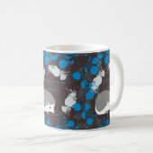 hérisson, fleur de vie, bleu, mandala, zen chakra kaffeetasse (VorderseiteRechts)