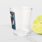 hérisson, fleur de vie, bleu, mandala, zen chakra schnapsglas (Rechts)