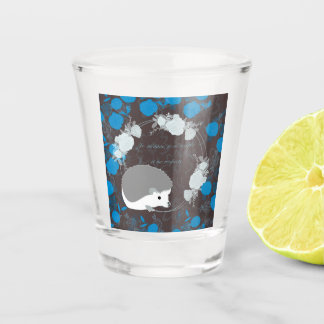 hérisson, fleur de vie, bleu, mandala, zen chakra schnapsglas