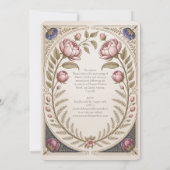 Heritage Art Nouveau Botanical Wedding Peonies Einladung (Rückseite)