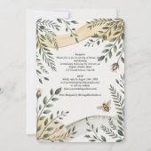 Heritage Bee and Olive Botanical Wedding Einladung (Rückseite)