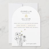 Heritage Bee Modern Botanical Wedding Einladung (Vorderseite)
