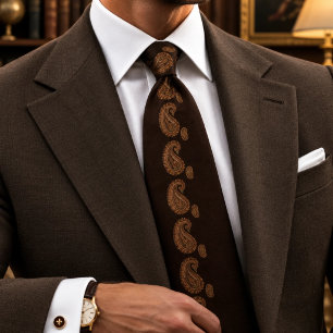 Heritage Brown Antike Paisley Eleganz Krawatte