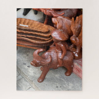 Heritage Bull Wood Statue Puzzle