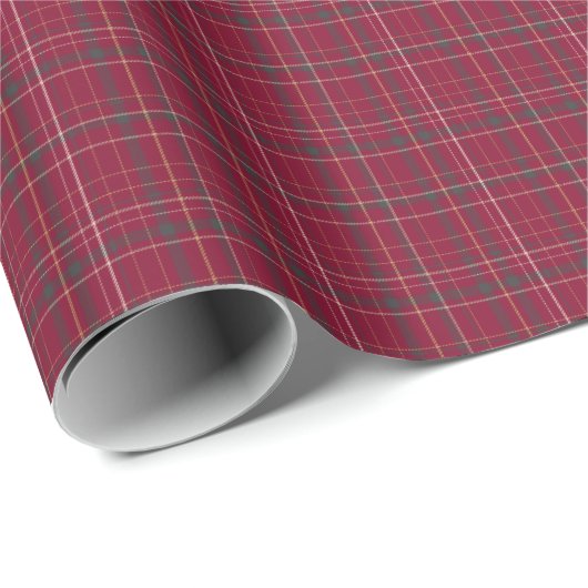 HERITAGE | Burgundy Tartan Holiday Geschenkpapier (Rolleneckpunkt)