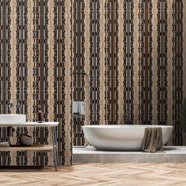 Heritage Chain Stripe (Schwarz + Sand) Luxus Tapete