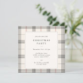 HERITAGE | Cream Tartan Christmas Party Einladung (Stehend Vorderseite)