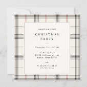 HERITAGE | Cream Tartan Christmas Party Einladung (Vorderseite)