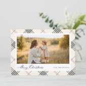 HERITAGE | Cream Tartan Photo Feiertagskarte (Stehend Vorderseite)